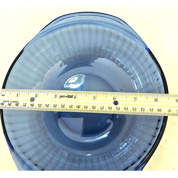 Pyrex Sculptured Cobalt Casserole Bowl 2qt Bakeware ribbed glass translucent - Picture 9 of 10